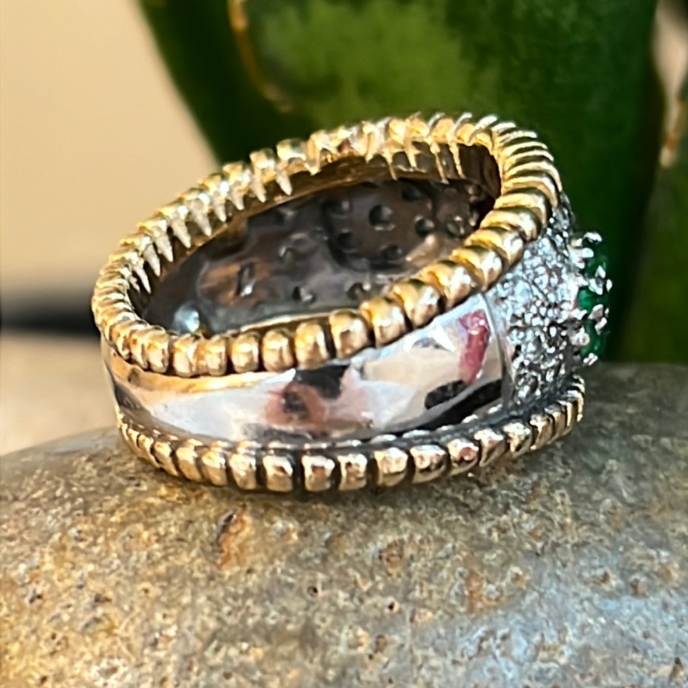 14k gold sapphire ruby, an emerald ring - Picture 8 of 13